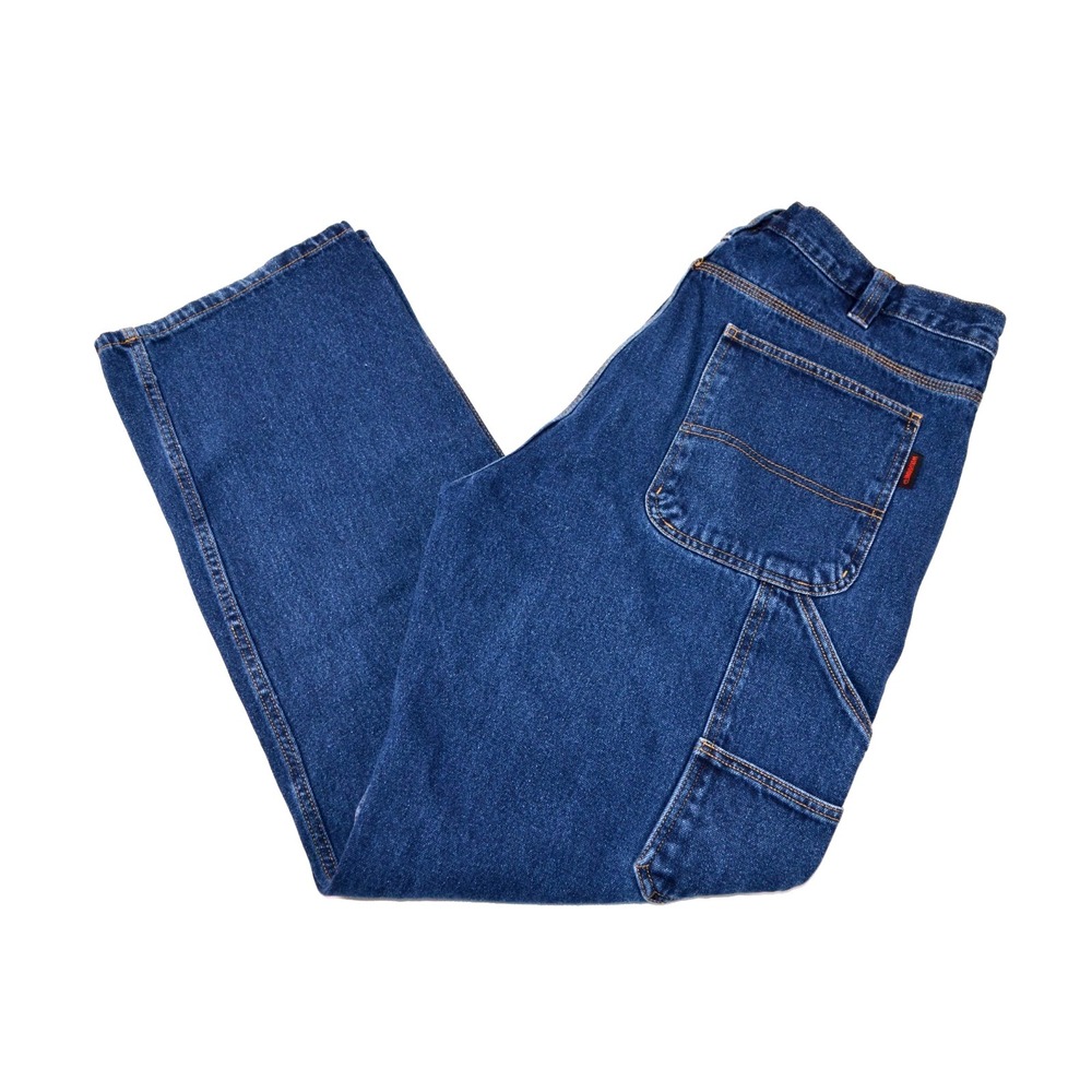 Wolverine Carpenter Dungaree Blue Jeans Mens 38x32  (FITS  39" x 31.5")‎